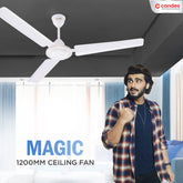 Candes Magic 48 inch /1200 MM High Speed Anti Dust Ceiling Fan, 400 RPM with 2 Years Warranty (White, Pack of 1)